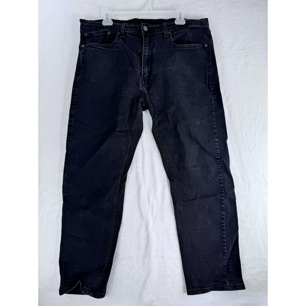 Levis Jeans Mens Black Denim‎ Straight Leg Relaxed Fit Dark Casual Jeans 36x29